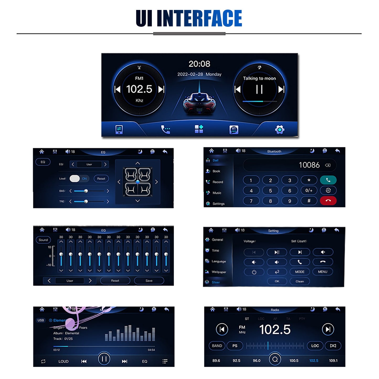 ESSGOO Single DIN Car Stereo Head Unit Wireless Carplay Android Auto 5" HD Touch Screen Bluetooth USB AUX-IN TF FM MP5 Player