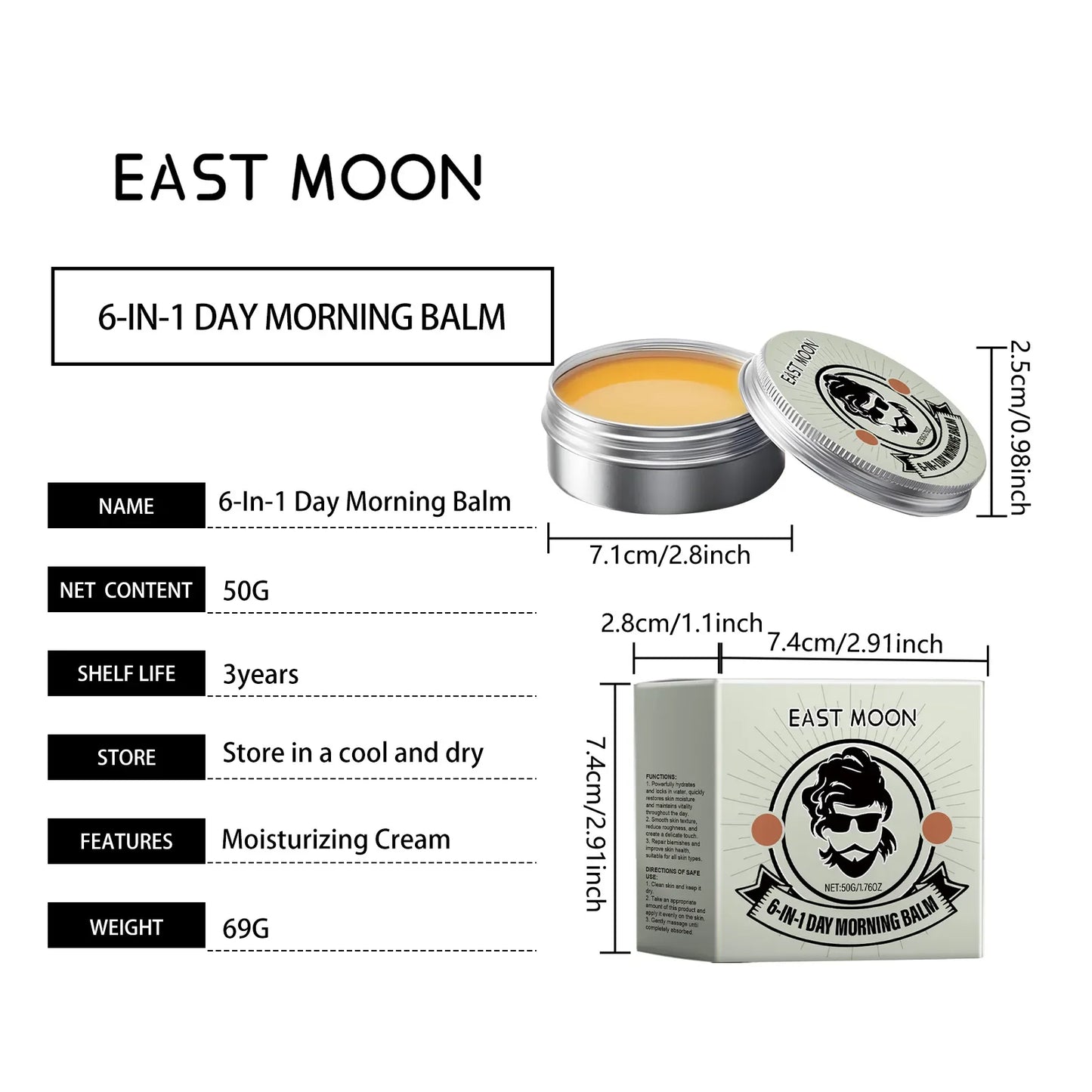 East Moon Charming Perfume For Men Collagen Cream Moisturizing Ointment Lasting Fragrance Release Charm Dating Romantic Perfume
