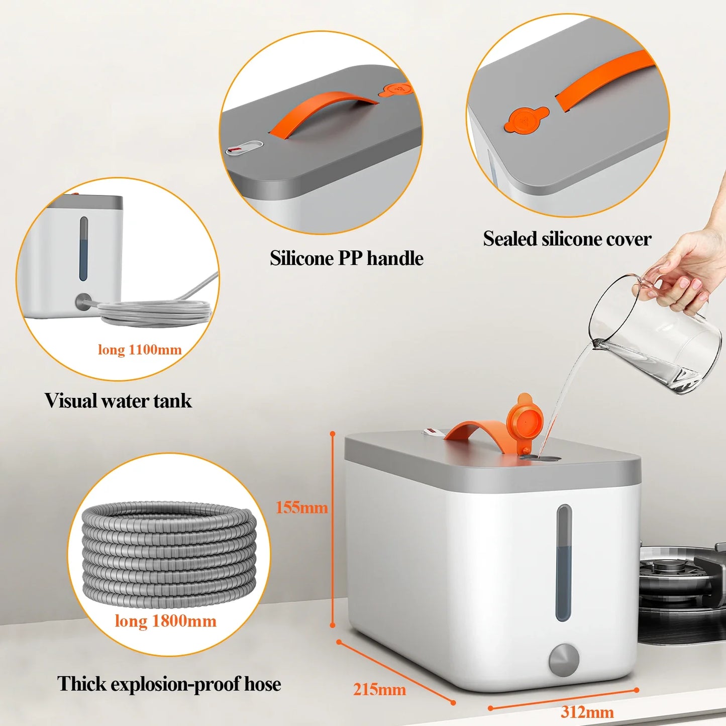 1500W Handheld Steam Cleaner, Multiuse Powerful Steamer for Cleaning for Tough Stains and Grime on Upholstery
