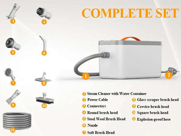 1500W Handheld Steam Cleaner, Multiuse Powerful Steamer for Cleaning for Tough Stains and Grime on Upholstery