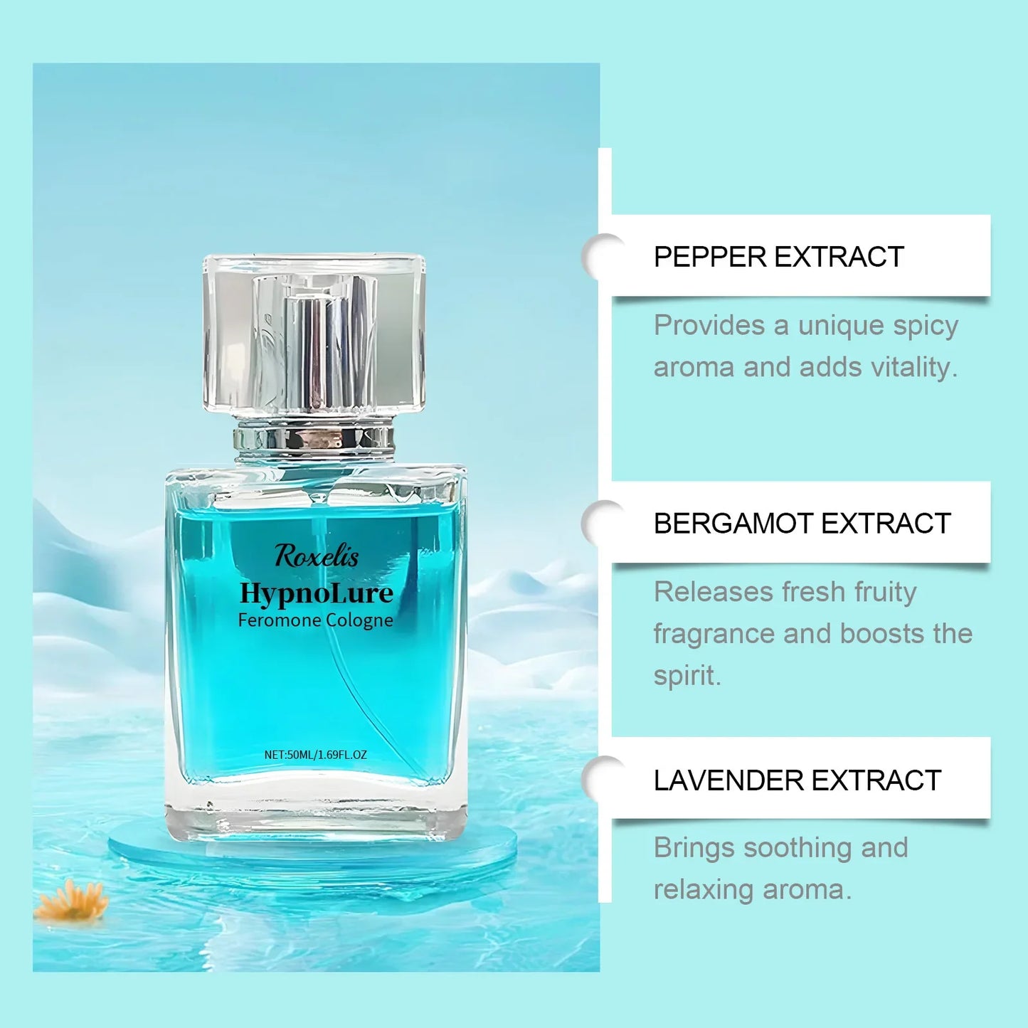 Roxelis 50ml Cologne Men'S Perfume Natural Fresh Fragrance Lasting Pheromone Deodorant Charm Release Flirting Perfume Spray