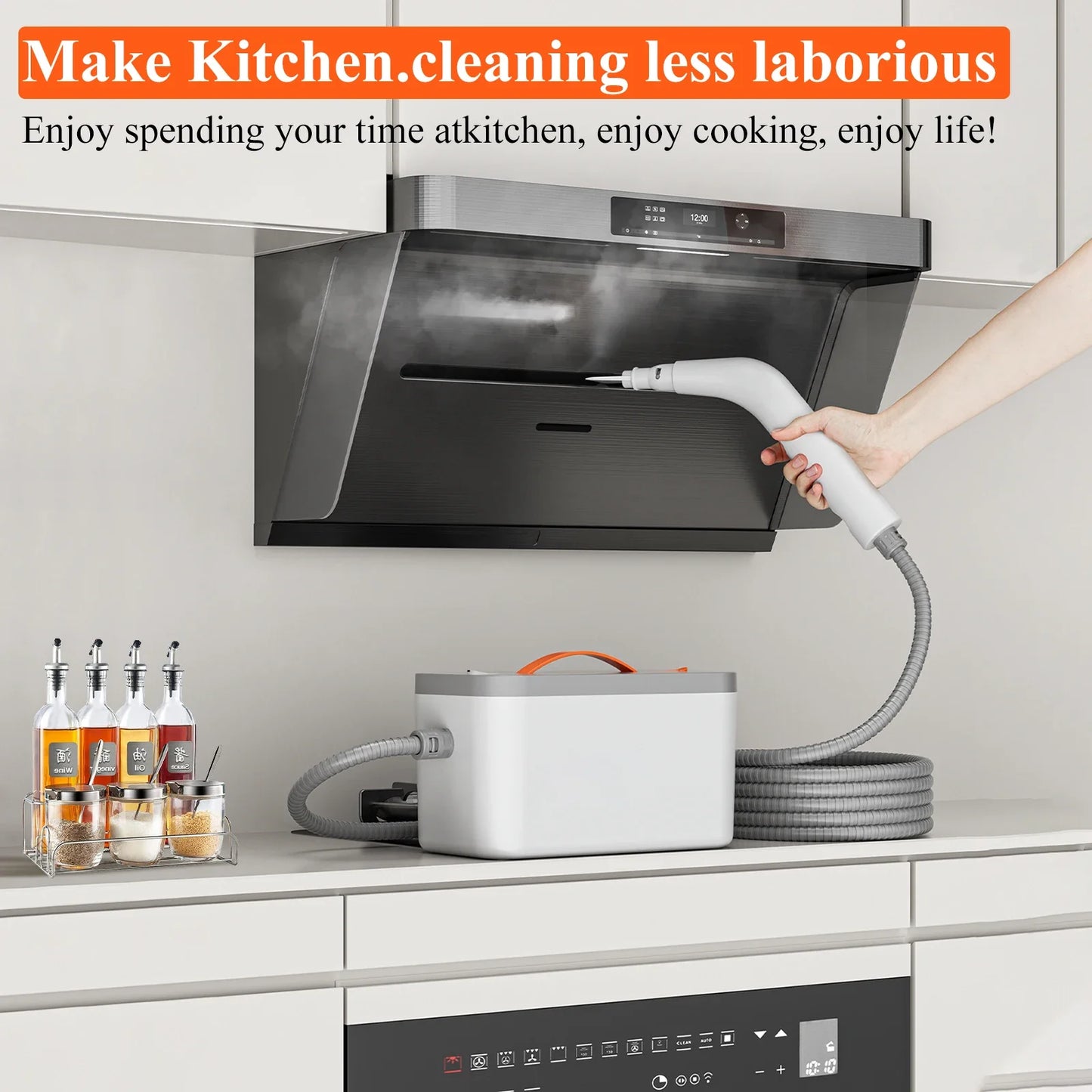 1500W Handheld Steam Cleaner, Multiuse Powerful Steamer for Cleaning for Tough Stains and Grime on Upholstery