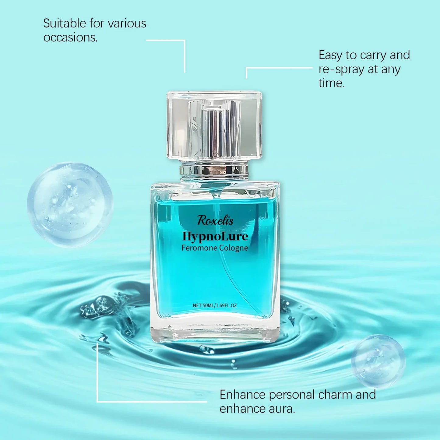 Roxelis 50ml Cologne Men'S Perfume Natural Fresh Fragrance Lasting Pheromone Deodorant Charm Release Flirting Perfume Spray