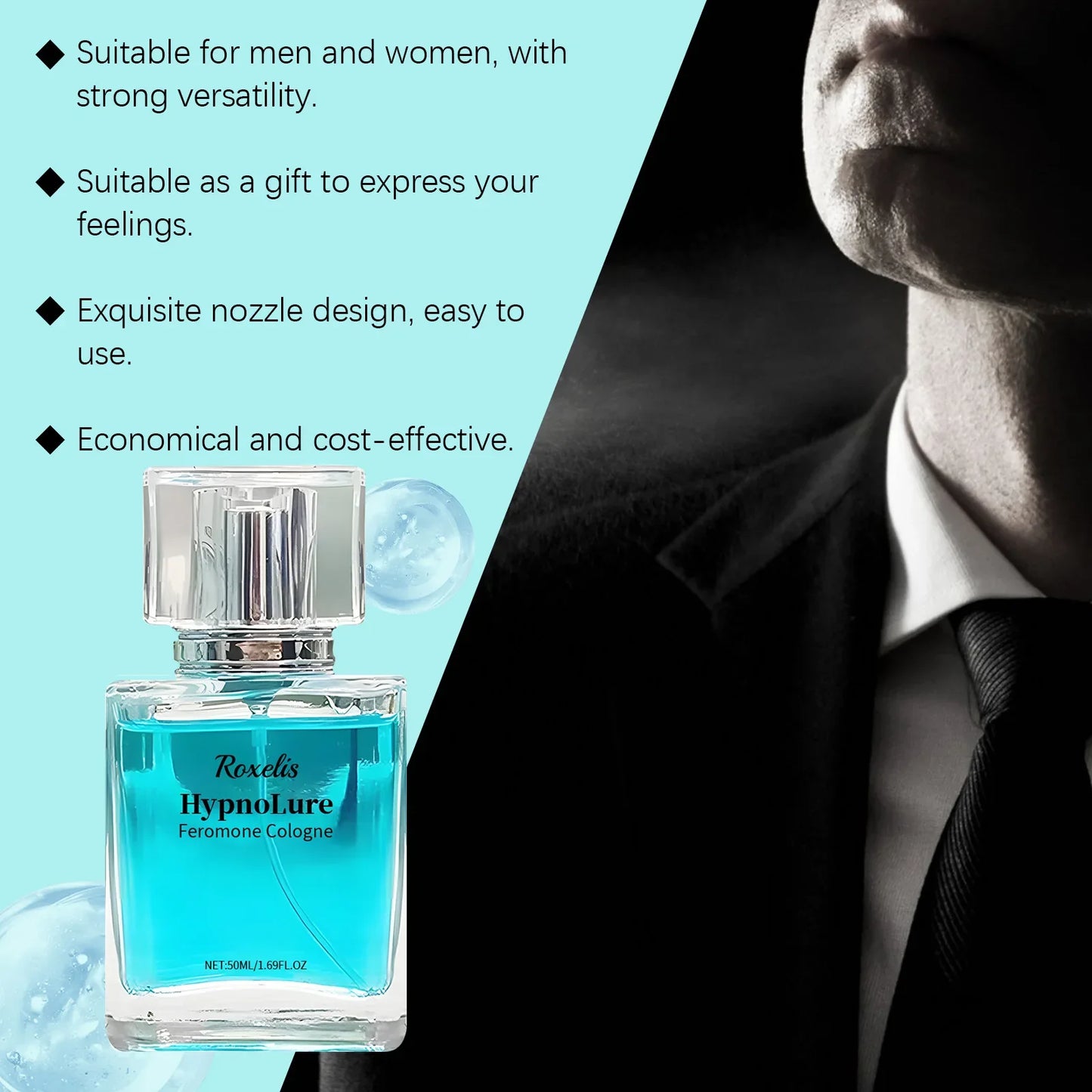 Roxelis 50ml Cologne Men'S Perfume Natural Fresh Fragrance Lasting Pheromone Deodorant Charm Release Flirting Perfume Spray
