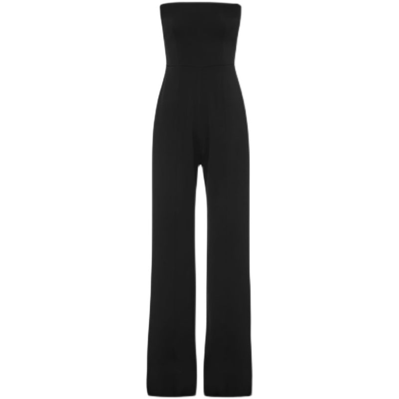 Thai Fashion Brand Women's Spring/Summer Ladies Banquet Elegant Fancy Black Sexy off-the-Shoulder Tube Top Evening Dress Jumpsuit