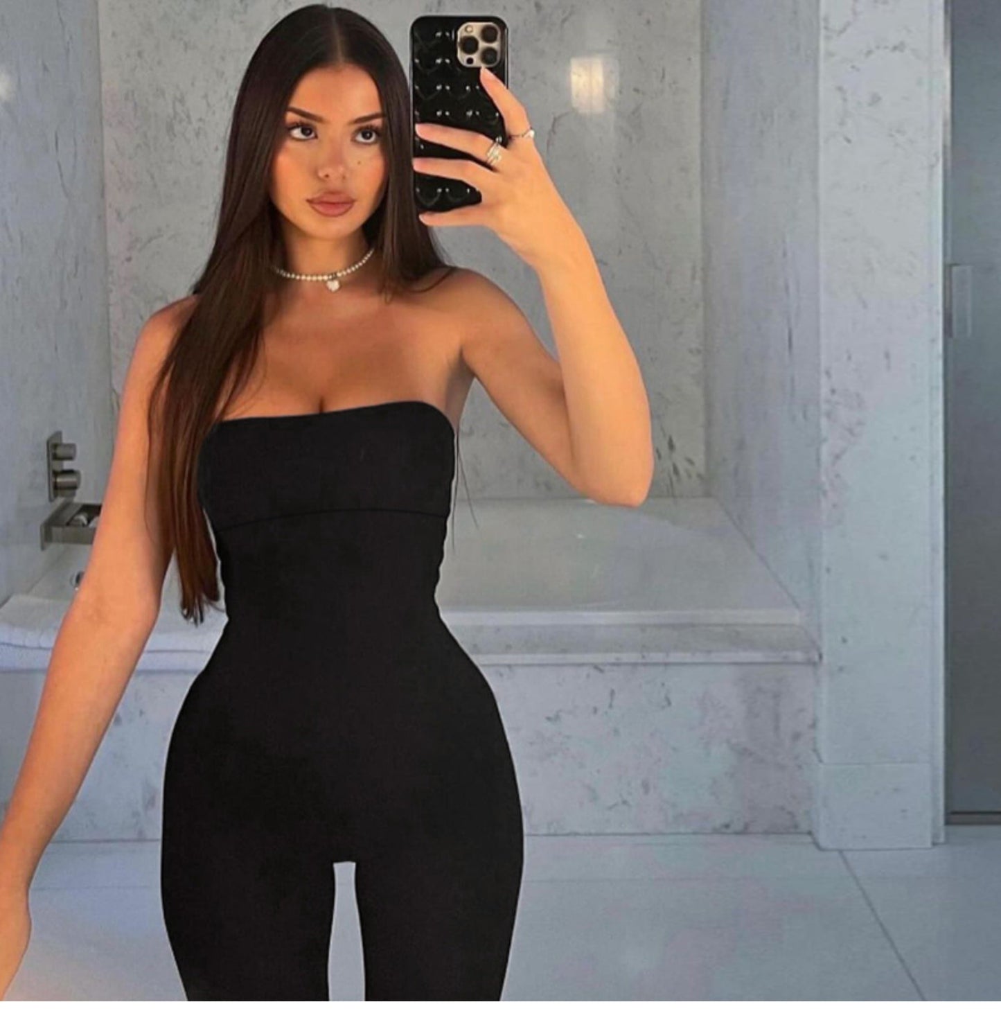 off-Shoulder Collar Backless High Waist Stretch Silm Long Tube Top
