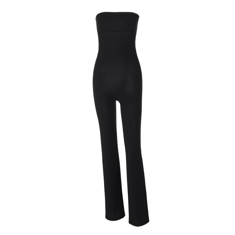 off-Shoulder Collar Backless High Waist Stretch Silm Long Tube Top