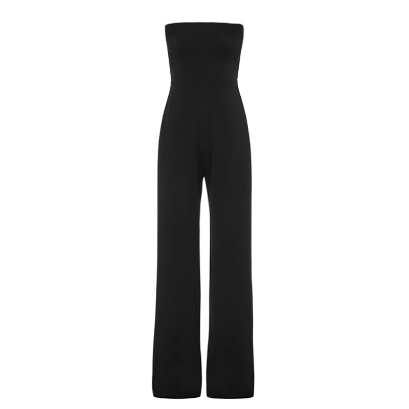 Thai Fashion Brand Women's Spring/Summer Ladies Banquet Elegant Fancy Black Sexy off-the-Shoulder Tube Top Evening Dress Jumpsuit
