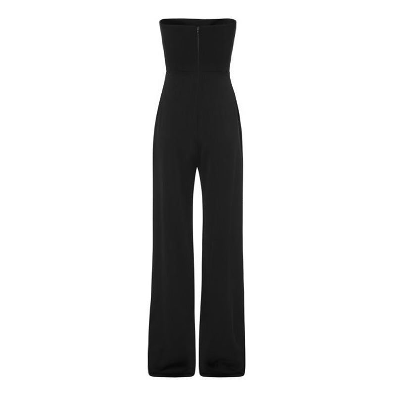 Thai Fashion Brand Women's Spring/Summer Ladies Banquet Elegant Fancy Black Sexy off-the-Shoulder Tube Top Evening Dress Jumpsuit