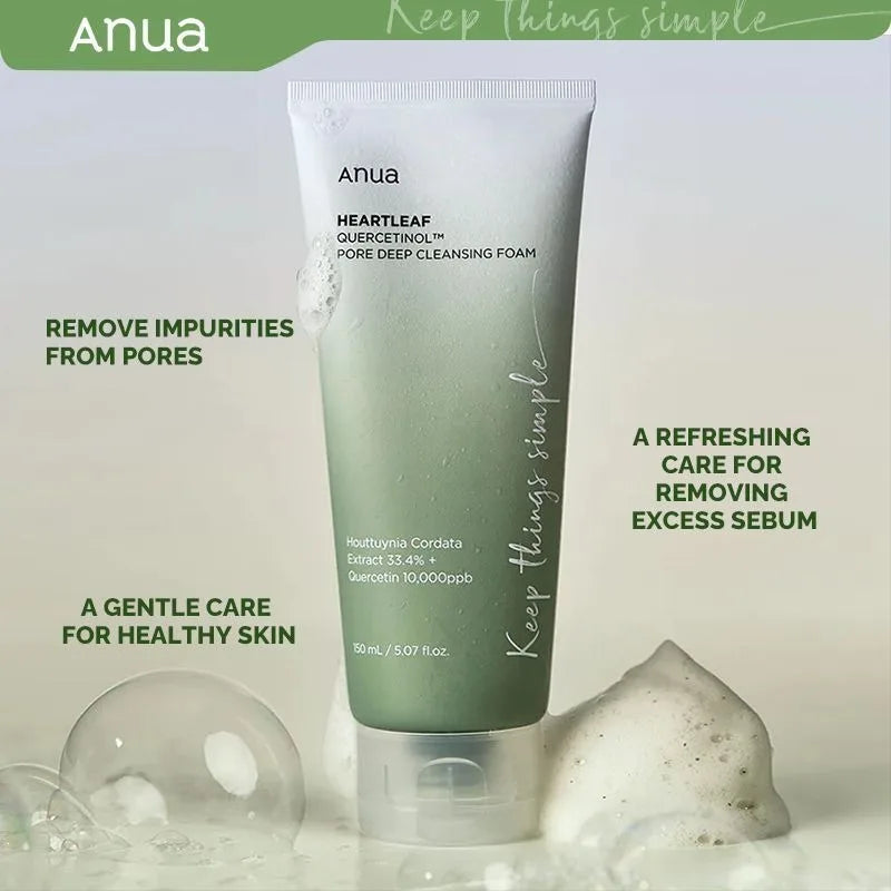 Korean Anua Heartleaf Skincare Set Moisturizing Toner Deep Cleansing Cleanser Pore Control Makeup Removal Oil Combination Set