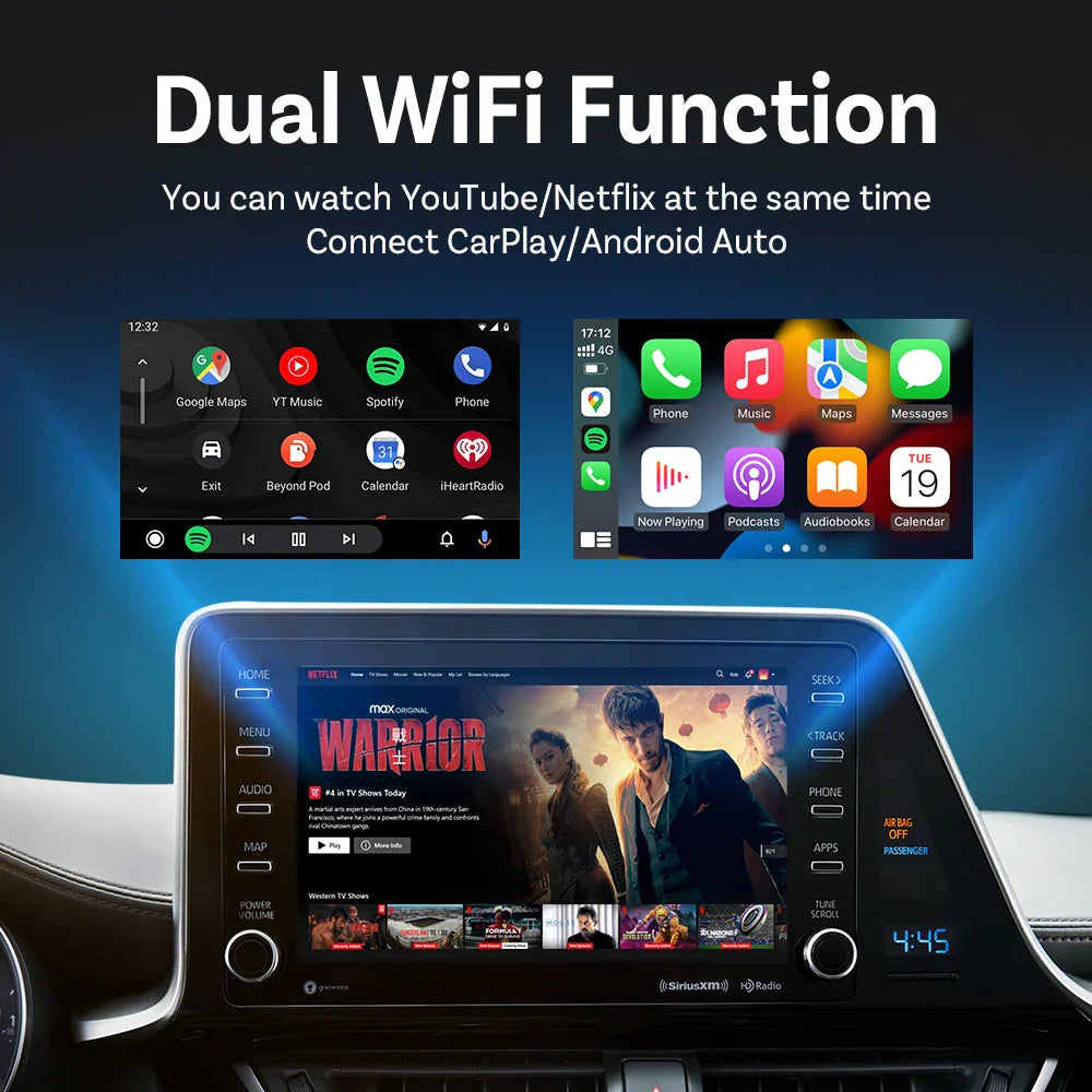 OTTOCAST Play2Video Pro Wireless CarPlay Android Auto Adapter Built in Youtube Netflix IPTV TikTokCar Accessories for Kia Toyota