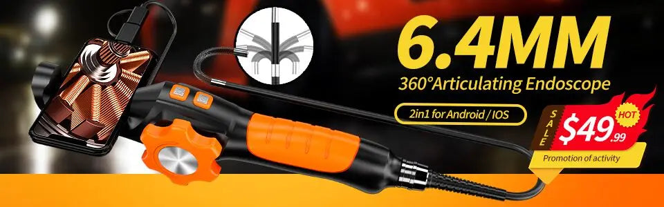 4.3" LCD Endoscope Camera with Light HD 1080P 5.5mm IP67 Waterproof Borescope Camera with 6 Adjustable LED Lights for Sewer Car