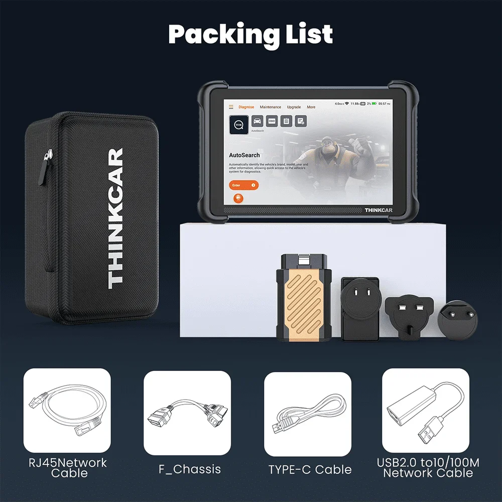 THINKCAR THINKSCAN 689BT Professional Car Diagnostic Tool CANFD DOIP Bi-directional ECU Coding 34 Reset Full System Obd2 Scanner