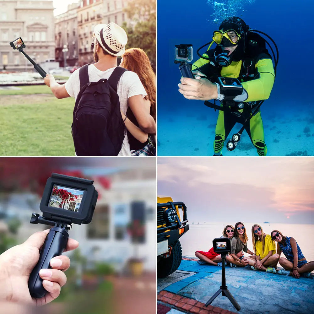 for Gopro Vlog Tripod Foldable Tripod Mini Portable Monopod for Go Pro Hero 11 10 Black Session Osmo Action Camera Accessory