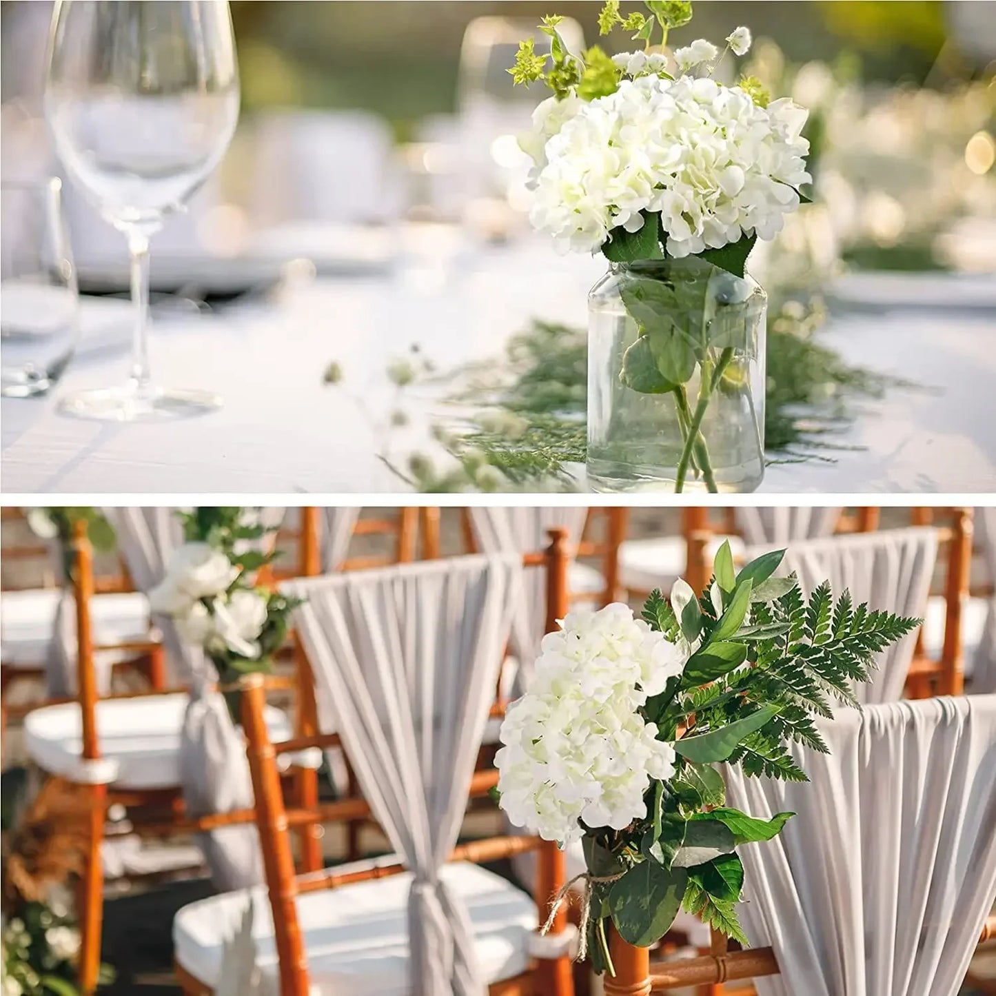 50 PCS Artificial Hydrangea Flowers Silk Hydrangea Heads for Wedding
