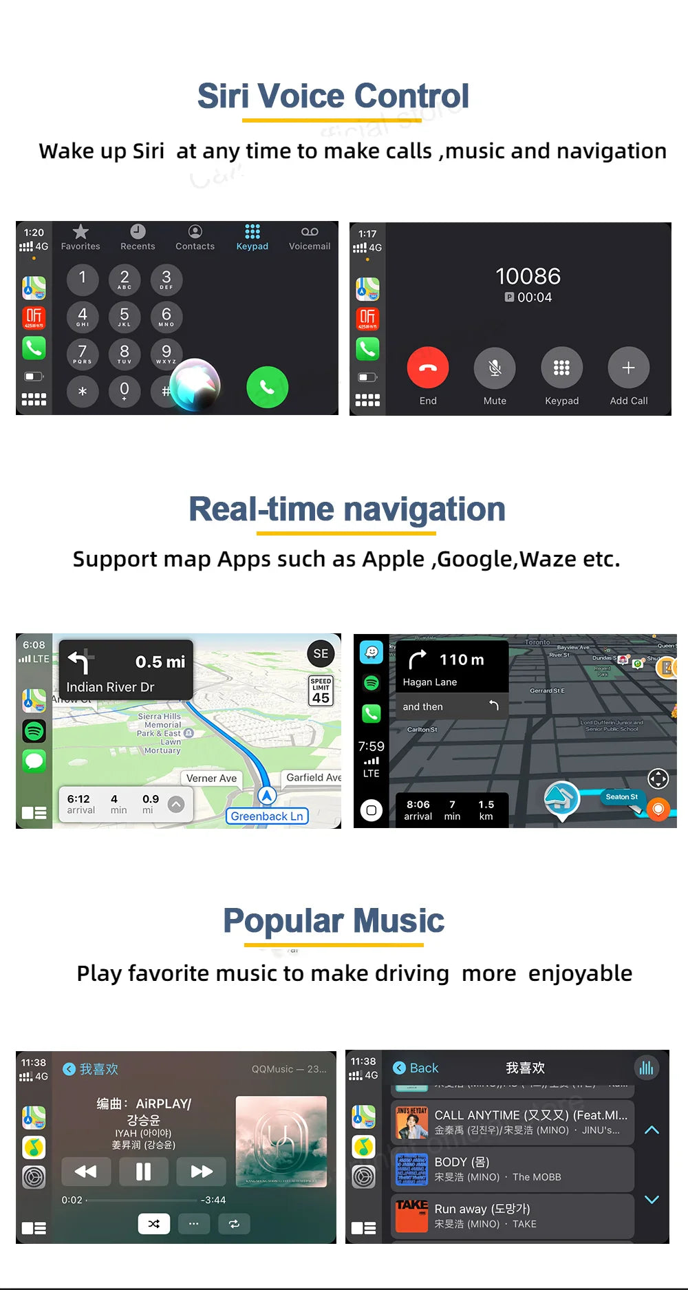 Hot Sale CarlinKit USB Wireless&Wired CarPlay Dongle Android Auto AI Box Mirrorlink Car Multimedia Player Bluetooth Auto Connect