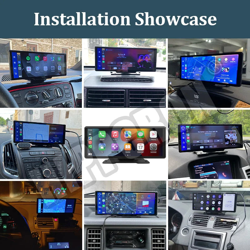 10.26" Car Mirror Radio Multimedia Video Player Universal Wireless Carplay Android Auto Screen With Bluetooth AUX USB