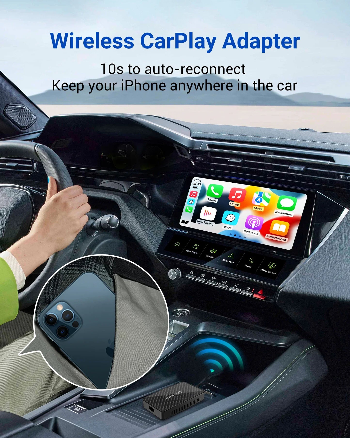 OTTOCAST Play2Video Pro Wireless CarPlay Android Auto Adapter Built in Youtube Netflix IPTV TikTokCar Accessories for Kia Toyota