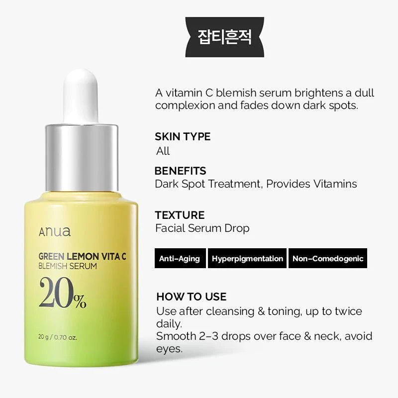 Anua Skincare Products 70% Nicotinamide Essence Black Spot Serum Lemon Vitamin C and Peach Essence 30ml Korean Skin Care