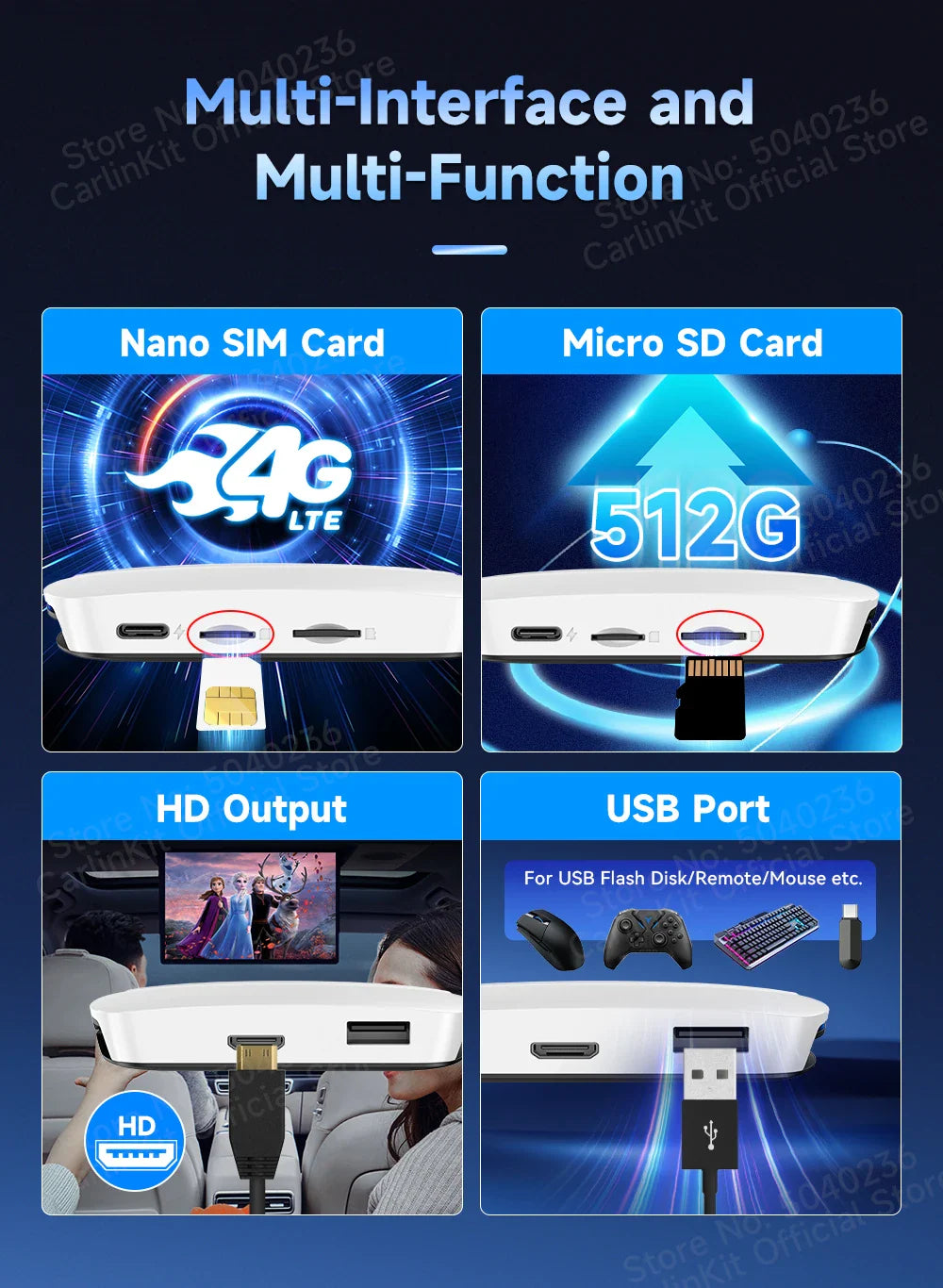 CarlinKit UHD Android 13 Smart TV Box Qualcomm 8-Core Wireless CarPlay Android Auto Adapter GPS HDMI Video Output CarPlay Ai Box