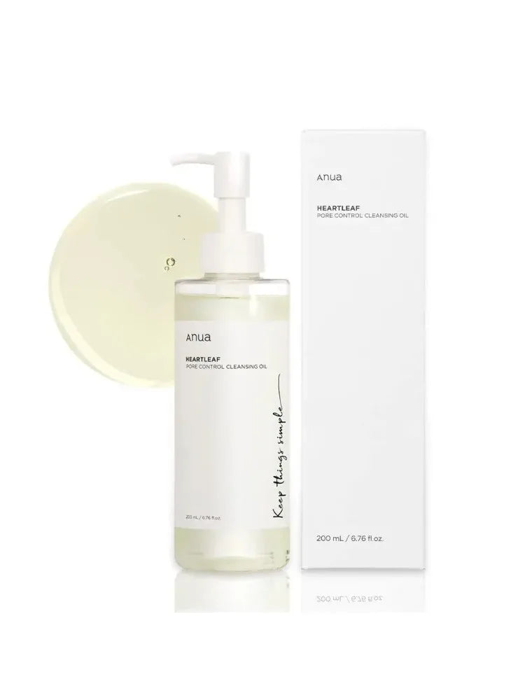 ANUA Heartleaf Pore Control Cleansing Oil Facial Oil Cleanser Makeup Remover Blackhead Remover Korean Skincare 200ml (Original)
