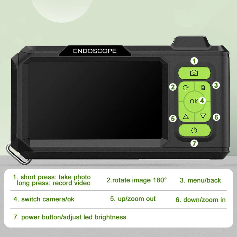 Industrial Endoscope 4.3'' IPS Screen HD1920P 5MP Autofocus Camera HD1080P Single Dual Triple Lens USB Car Inspection Borescope
