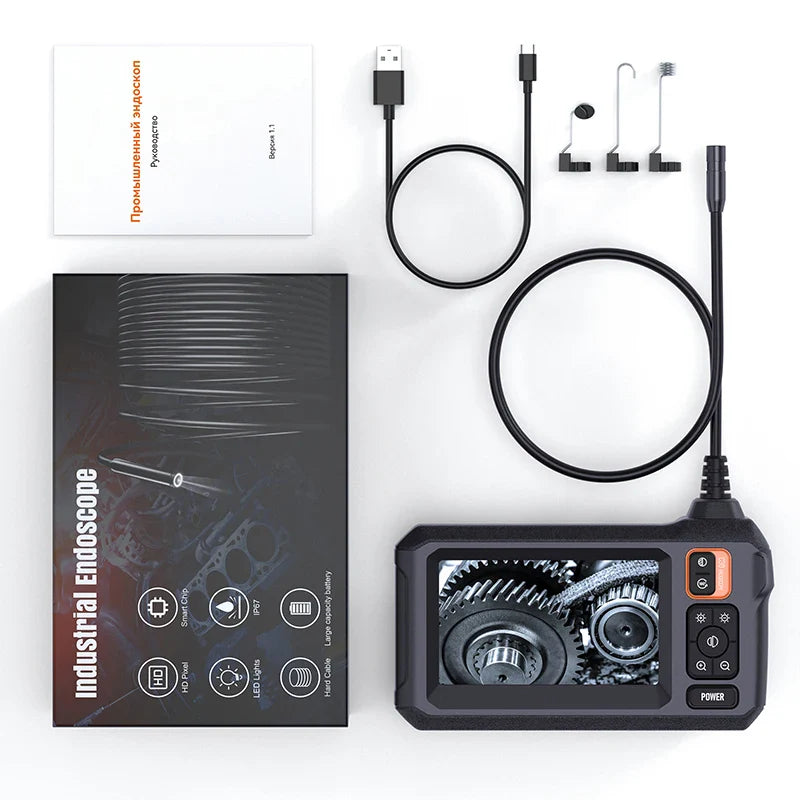 4.3IPS Screen, Industrial Endoscope, IP67 Waterproof LED Camera HD1080P Pipe, Sewer Car Inspection, Endoscope