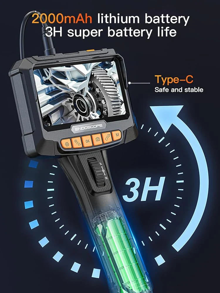 5inch Two-Way 360° Articulating Borescope 1080P Camera with 8LEDS 8.5mm Waterproof Probe industrial inspection visual probe
