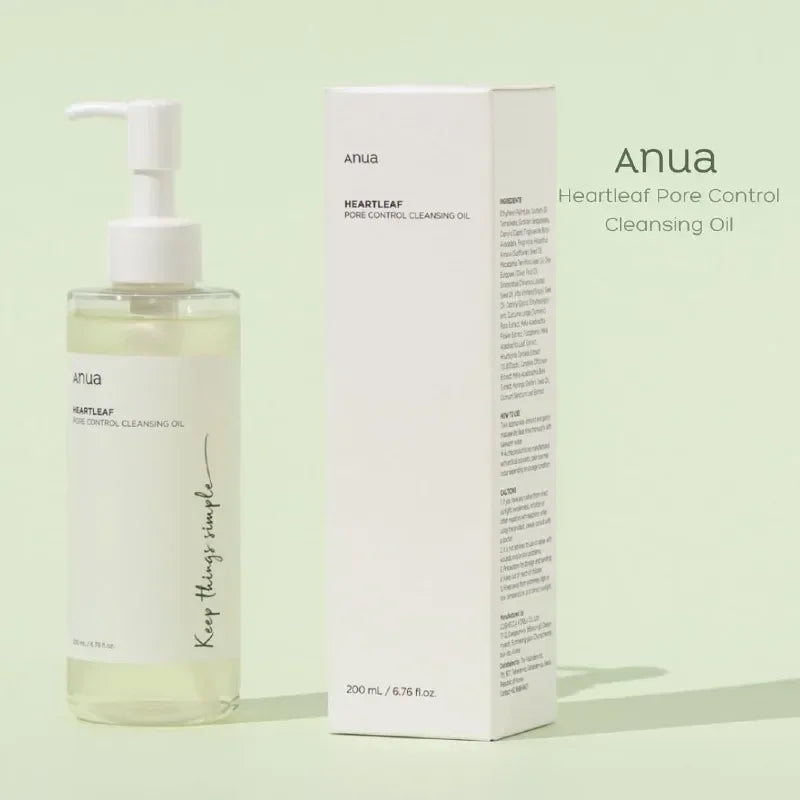 Korean Anua Heartleaf Skincare Set Moisturizing Toner Deep Cleansing Cleanser Pore Control Makeup Removal Oil Combination Set