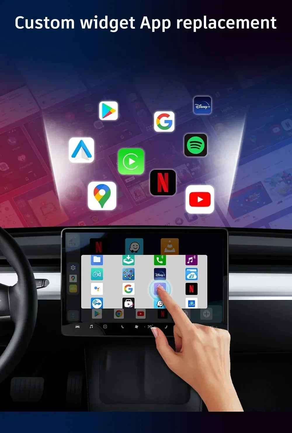 Car Video CarPlay Ai Box Android13 Wired to Wireless CarPlay Android Auto Adapter for Netflix for YouTube Bulit-in Play Store