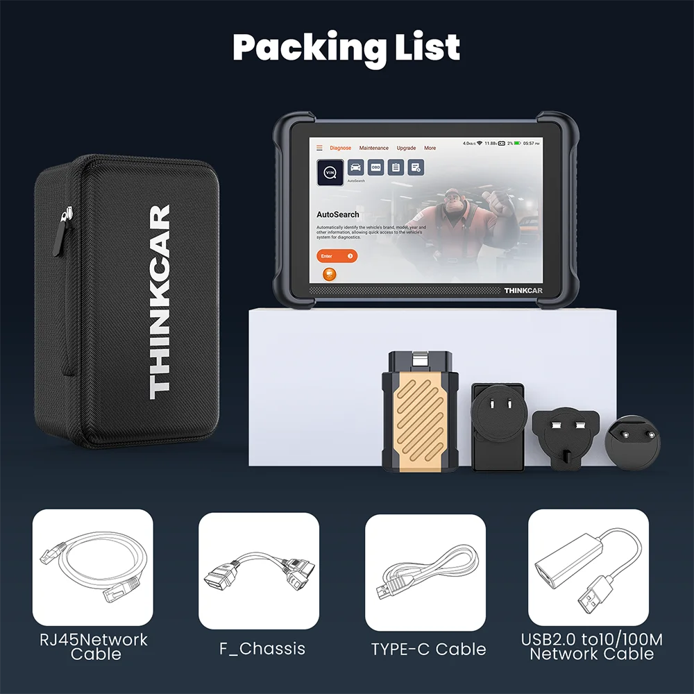 THINKCAR THINKSCAN 689BT Professional Car Diagnostic Tool CANFD DOIP Bi-directional ECU Coding 34 Reset Full System Obd2 Scanner