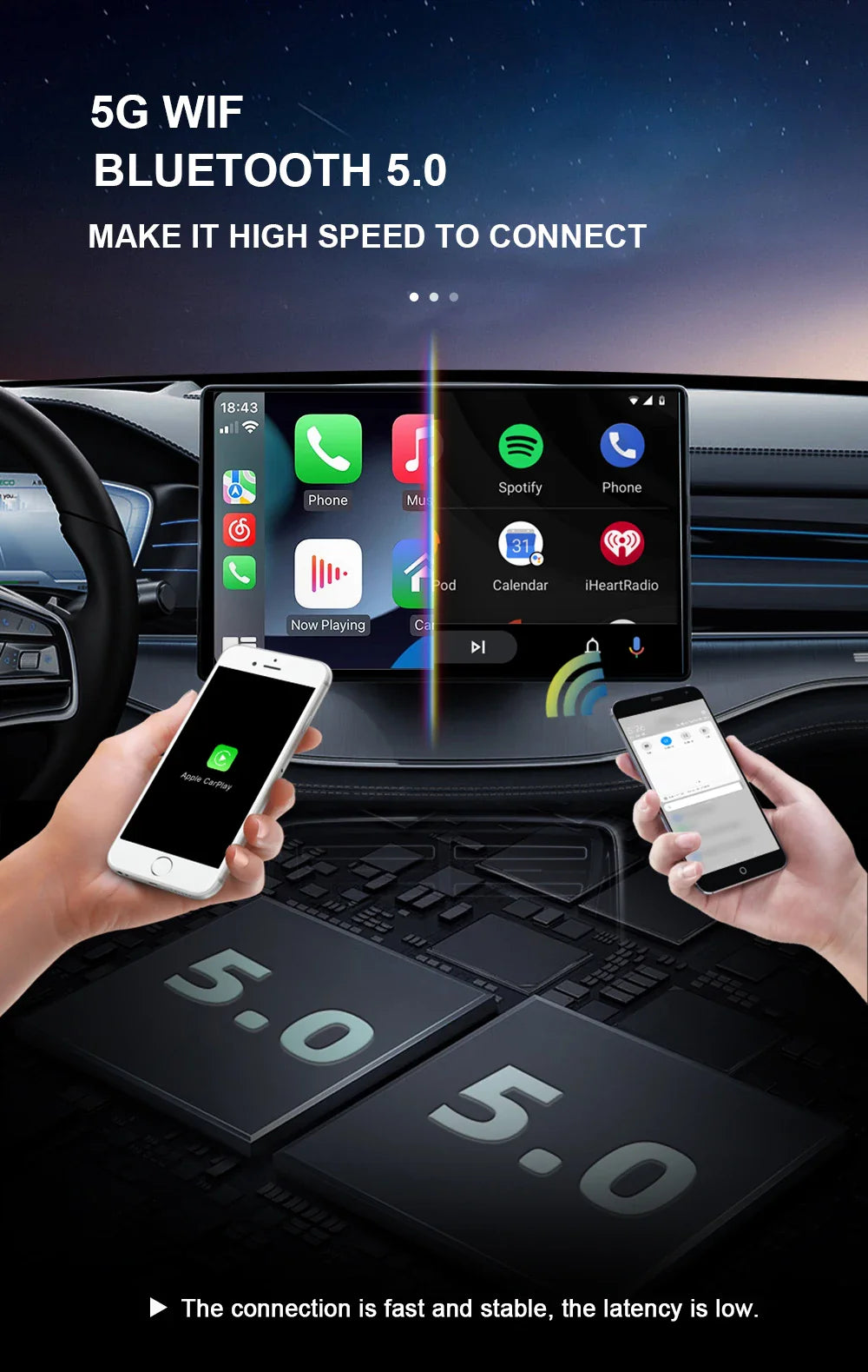 Acodo 2025 Android 14 3In1 CarPlay Ai Box Wireless Android Auto USB Adapter For Youtube Netflix Universal TV Box Plug And Play