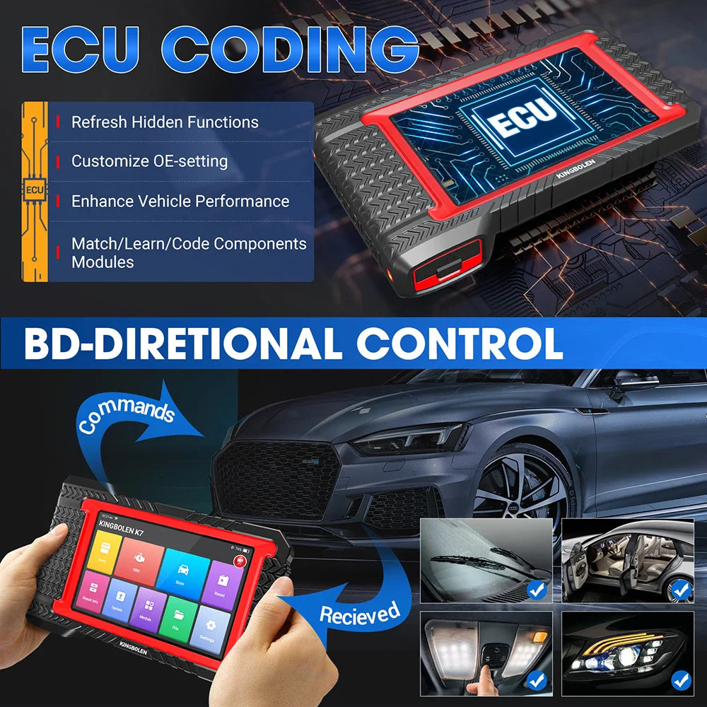 KINGBOLEN K7 ALL System Diagnostic Tool ECU Coding Active Test AF Reset 28 Resets 3 Years Free PK MK808 LAUNCH X431 CRP919E