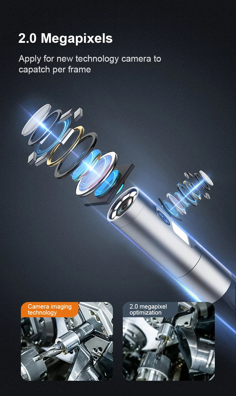 5inch Two-Way 360° Articulating Borescope 1080P Camera with 8LEDS 8.5mm Waterproof Probe industrial inspection visual probe