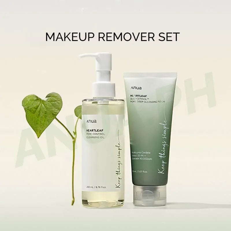 Korean Anua Heartleaf Skincare Set Moisturizing Toner Deep Cleansing Cleanser Pore Control Makeup Removal Oil Combination Set