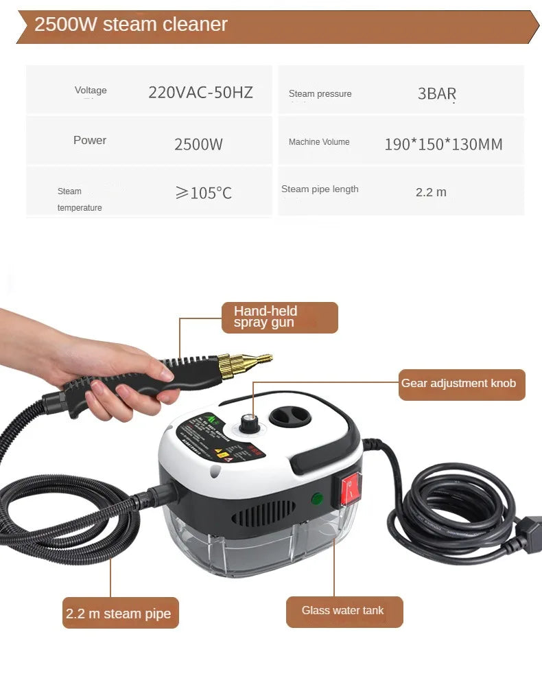 NEW Steam Cleaner High Temperature Disinfection Air Conditioning Kitchen Range Hood Household/Car Steam Cleaner 220V NEW