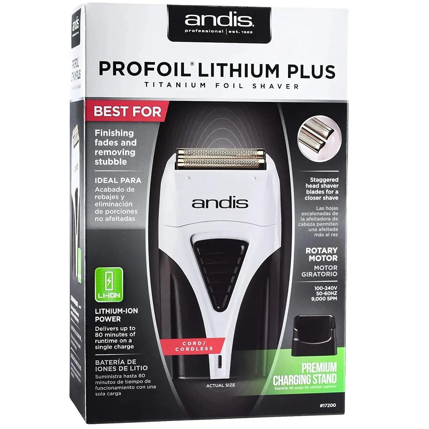 Original Profoil Lithium Plus 17200 Barber Hair Cleaning Electric Shaver For Men Beard Stubble Razor Bald Shaving Machine