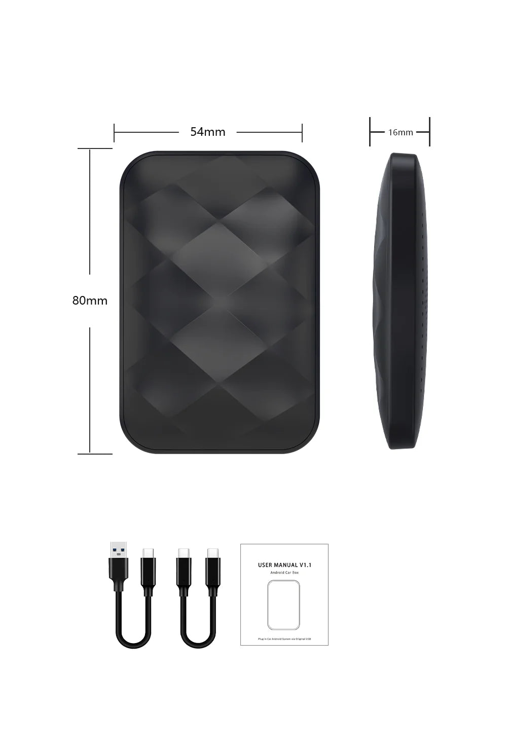 Acodo 2025 Android 14 3In1 CarPlay Ai Box Wireless Android Auto USB Adapter For Youtube Netflix Universal TV Box Plug And Play