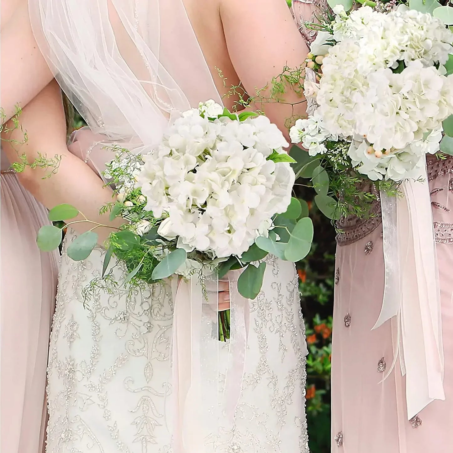 50 PCS Artificial Hydrangea Flowers Silk Hydrangea Heads for Wedding