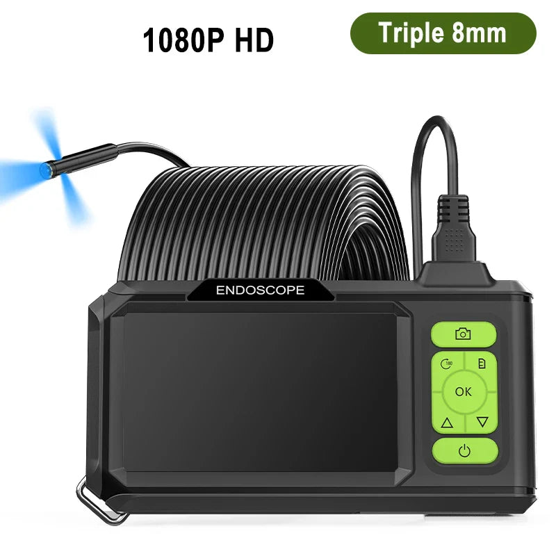 Industrial Endoscope 4.3'' IPS Screen HD1920P 5MP Autofocus Camera HD1080P Single Dual Triple Lens USB Car Inspection Borescope