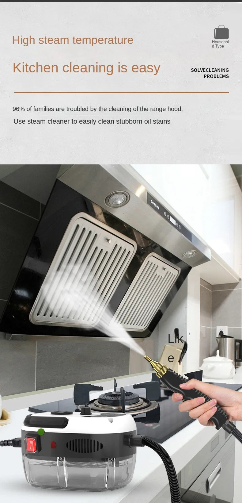 NEW Steam Cleaner High Temperature Disinfection Air Conditioning Kitchen Range Hood Household/Car Steam Cleaner 220V NEW