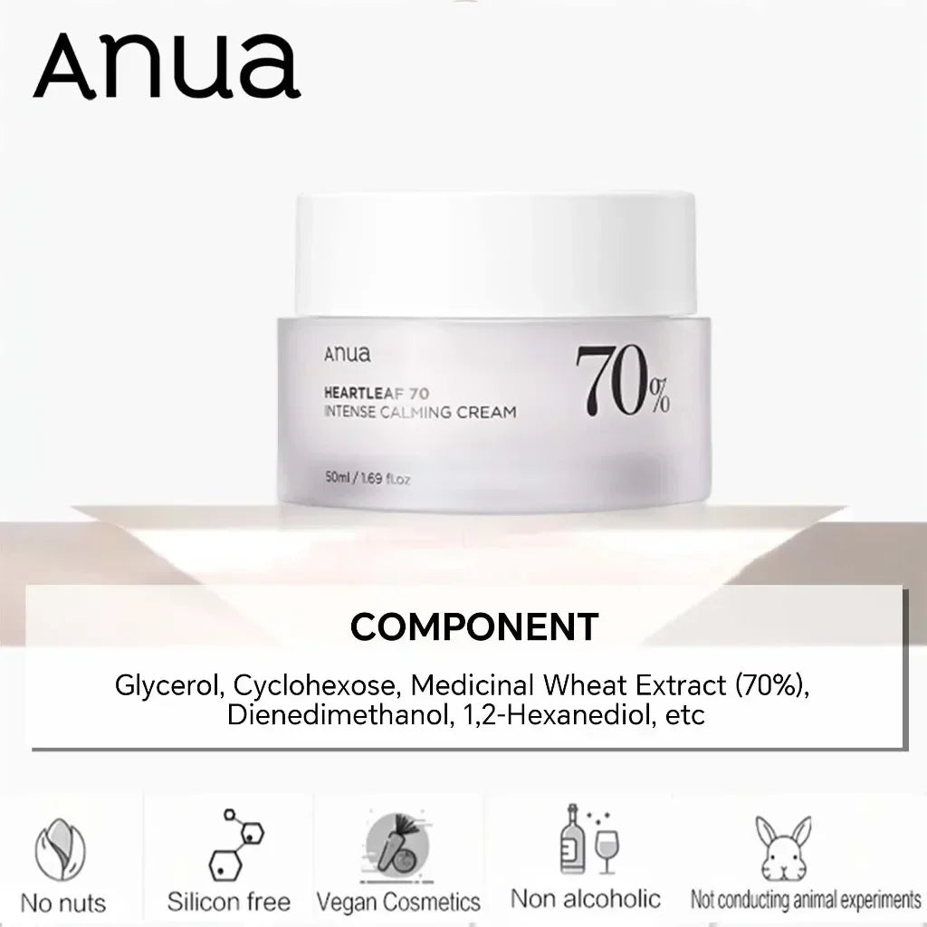 Anua Heartleaf originales 70% Intense Calming Cream Soothing Repair Brightening Body Moisturizer face lotion korean skin care