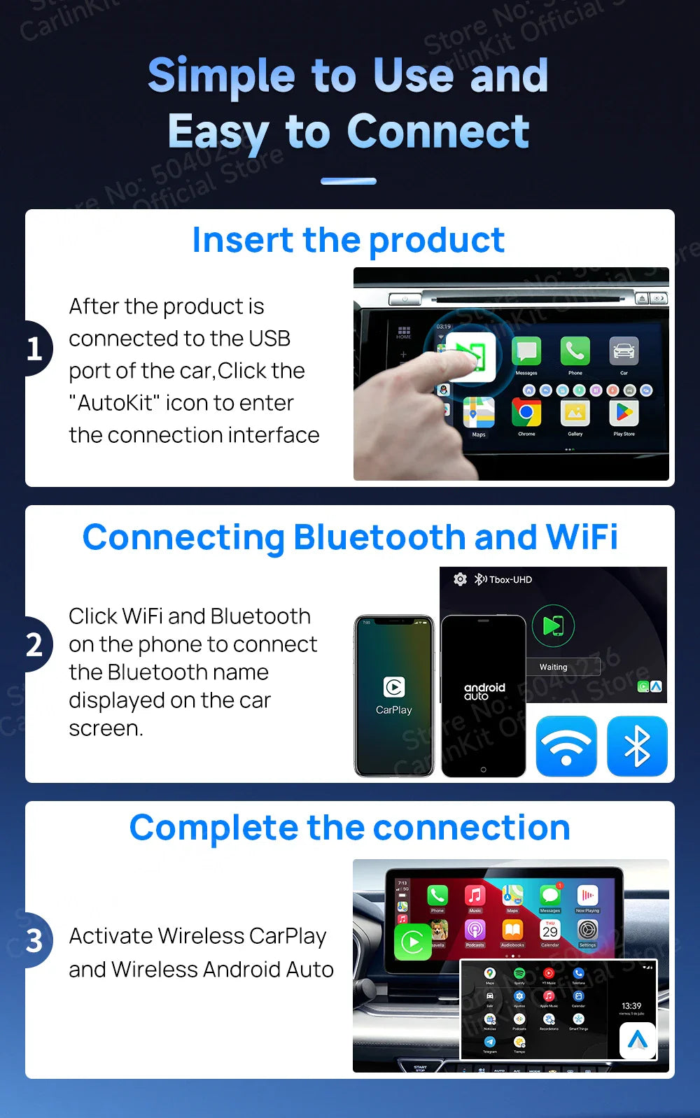 CarlinKit UHD Android 13 Smart TV Box Qualcomm 8-Core Wireless CarPlay Android Auto Adapter GPS HDMI Video Output CarPlay Ai Box