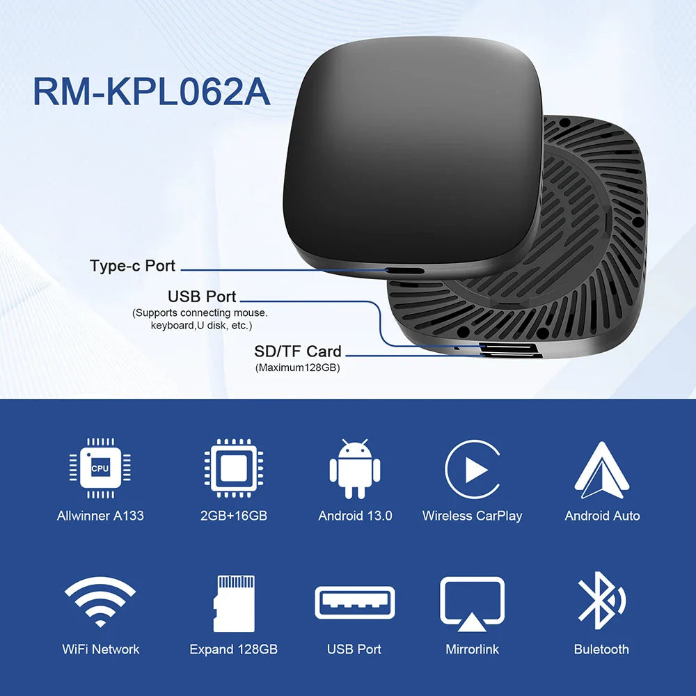 New Smart CarPlay Ai Box Android 13 TV Box Wifi Wireless Android Auto Built-in Play Store For Netflix YouTube OEM CarPlay Cars