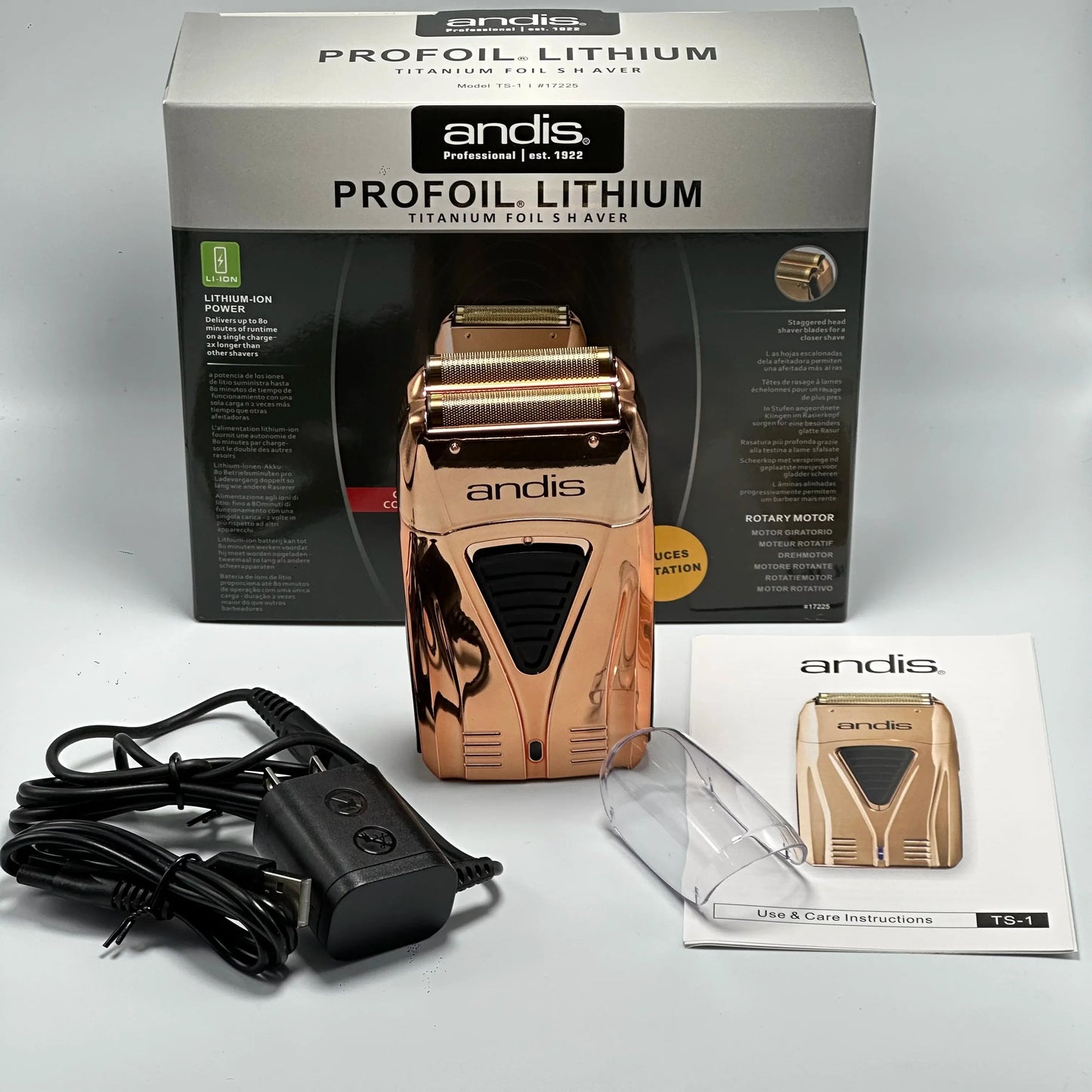 Original Andis Profoil Lithium Plus 17200 Barber Hair Cleaning Electric Shaver For Men Beard Stubble Razor Bald Shaving Machine