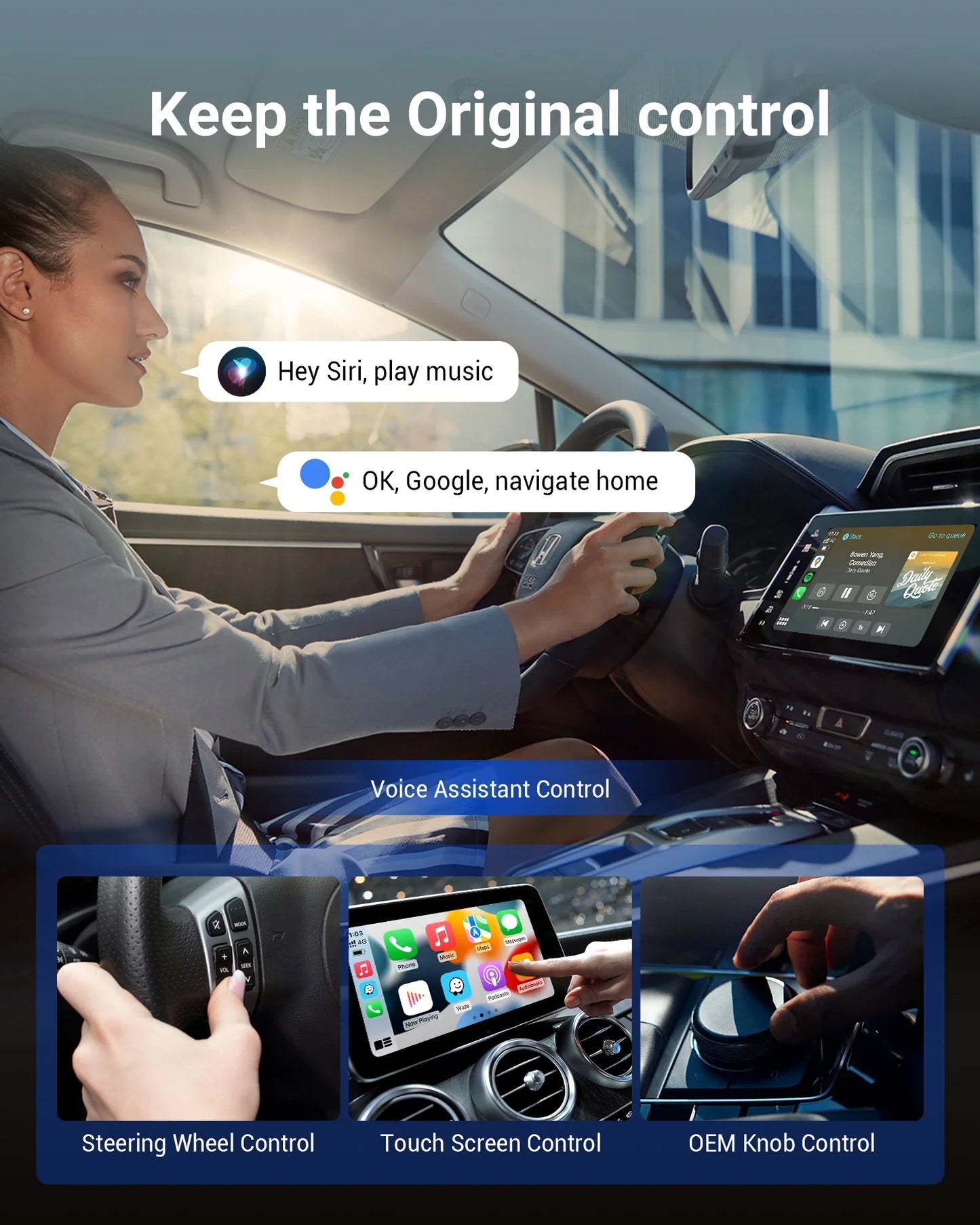 OTTOCAST Play2Video Pro Wireless CarPlay Android Auto Adapter Built in Youtube Netflix IPTV TikTokCar Accessories for Kia Toyota