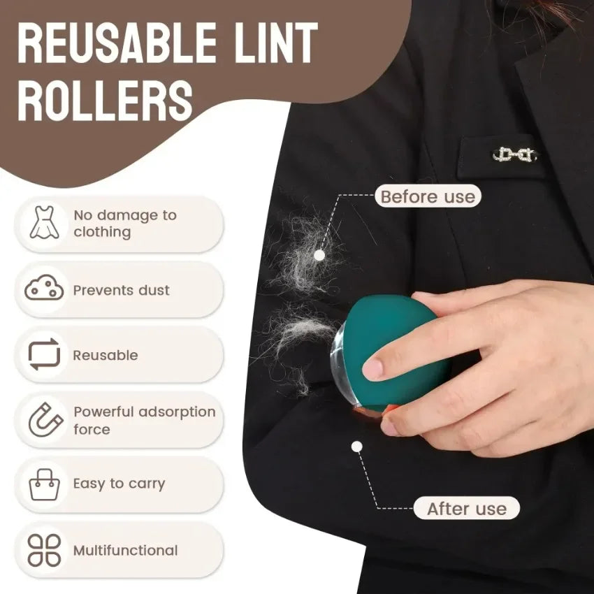 Pet Hair Remover Reusable Clothes Lint Remover Sticky Portable Washable Dog Cat Pet Lint Roller Ball Household Supplies
