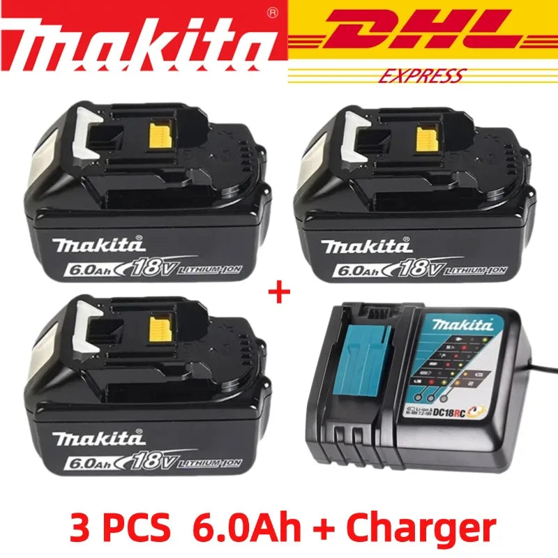 100% original Makita 18V 6.0Ah Rechargeable Battery ,For Makita BL1830 BL1830B BL1840 BL1840B BL1850 BL1850B Power Tools Battery