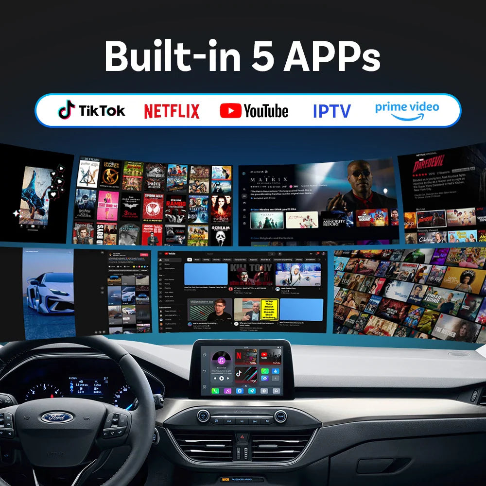 OTTOCAST Play2Video Pro Wireless CarPlay Android Auto Adapter Built in Youtube Netflix IPTV TikTokCar Accessories for Kia Toyota