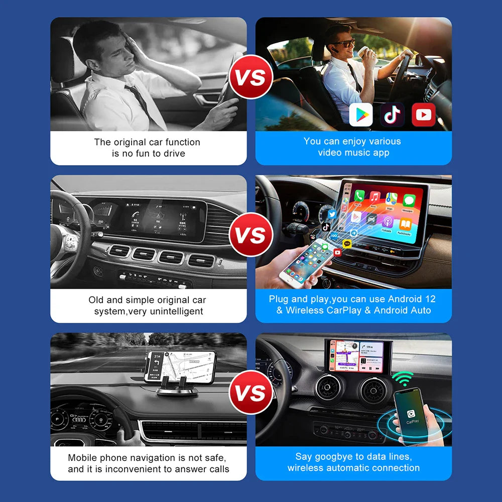 New Smart CarPlay Ai Box Android 13 TV Box Wifi Wireless Android Auto Built-in Play Store For Netflix YouTube OEM CarPlay Cars